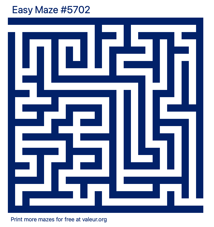 Free Printable Easy Maze number 5702