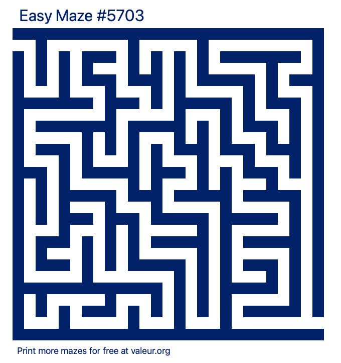 Free Printable Easy Maze number 5703