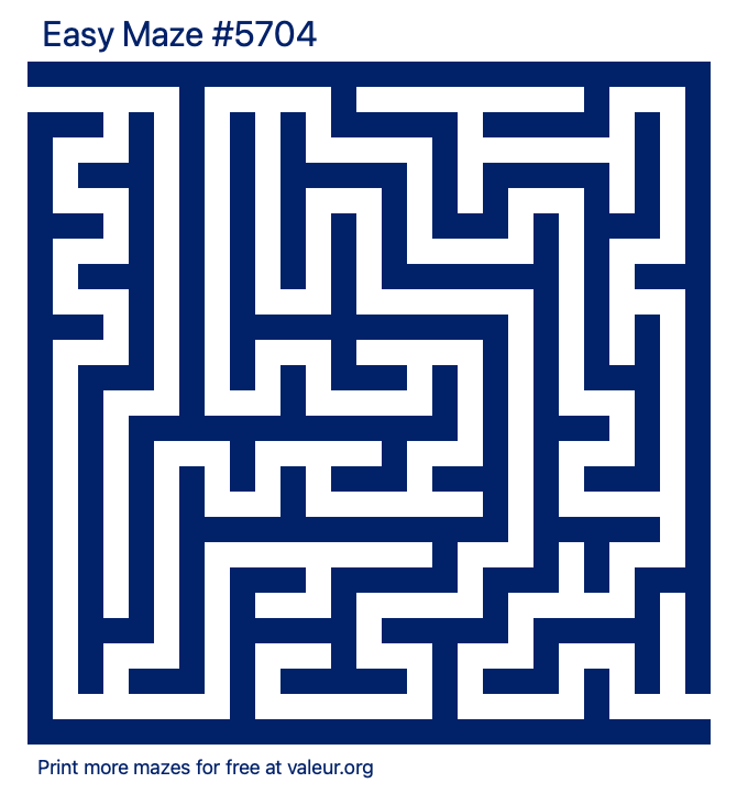 Free Printable Easy Maze number 5704