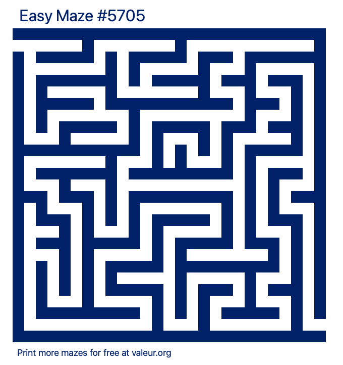 Free Printable Easy Maze number 5705