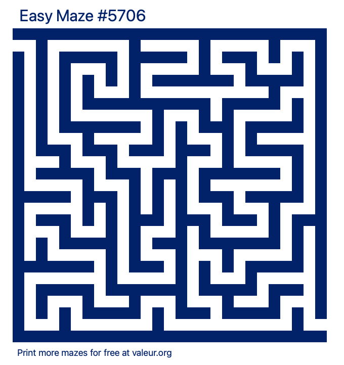 Free Printable Easy Maze number 5706