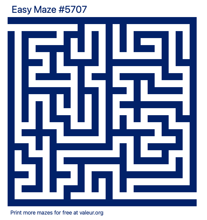 Free Printable Easy Maze number 5707