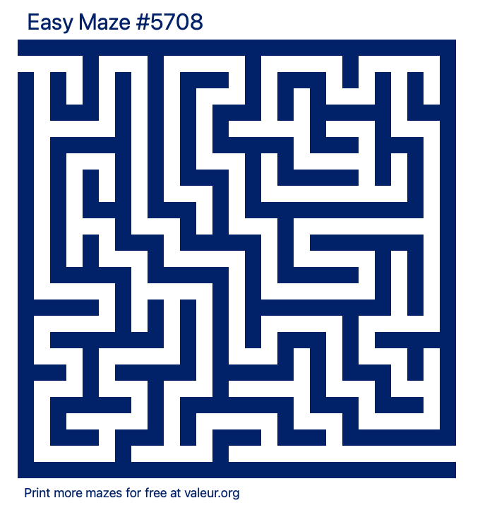 Free Printable Easy Maze number 5708