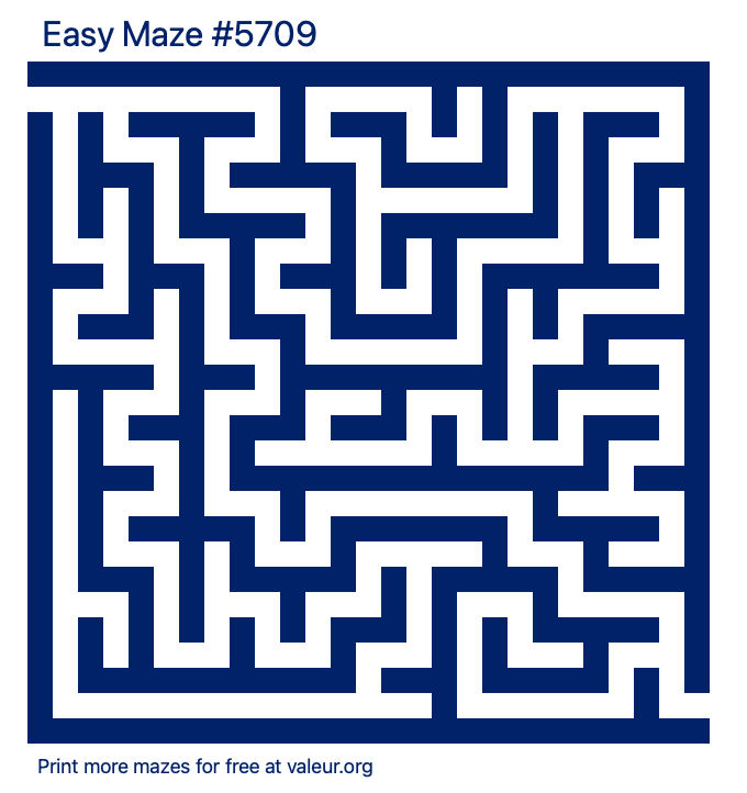 Free Printable Easy Maze number 5709