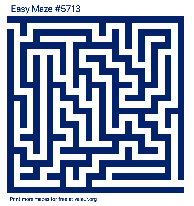 Free Printable Easy Maze number 5713