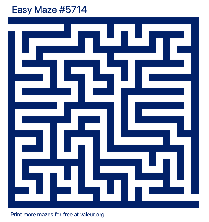 Free Printable Easy Maze number 5714