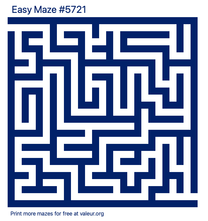 Free Printable Easy Maze number 5721