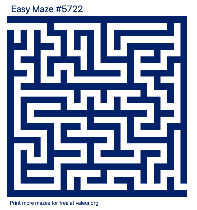 Free Printable Easy Maze number 5722