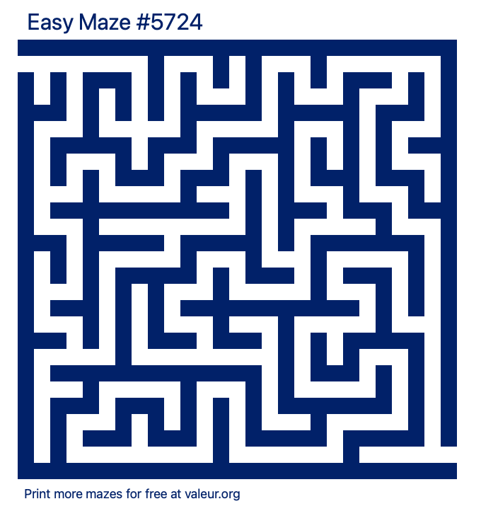 Free Printable Easy Maze number 5724