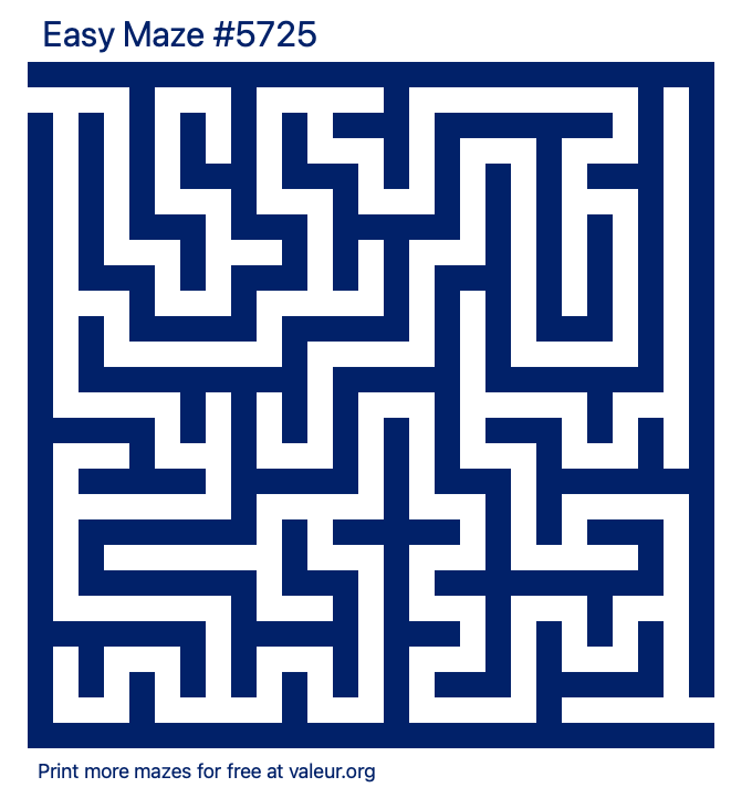 Free Printable Easy Maze number 5725