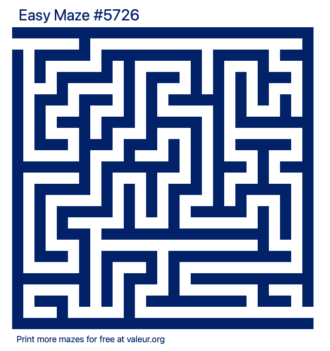 Free Printable Easy Maze number 5726