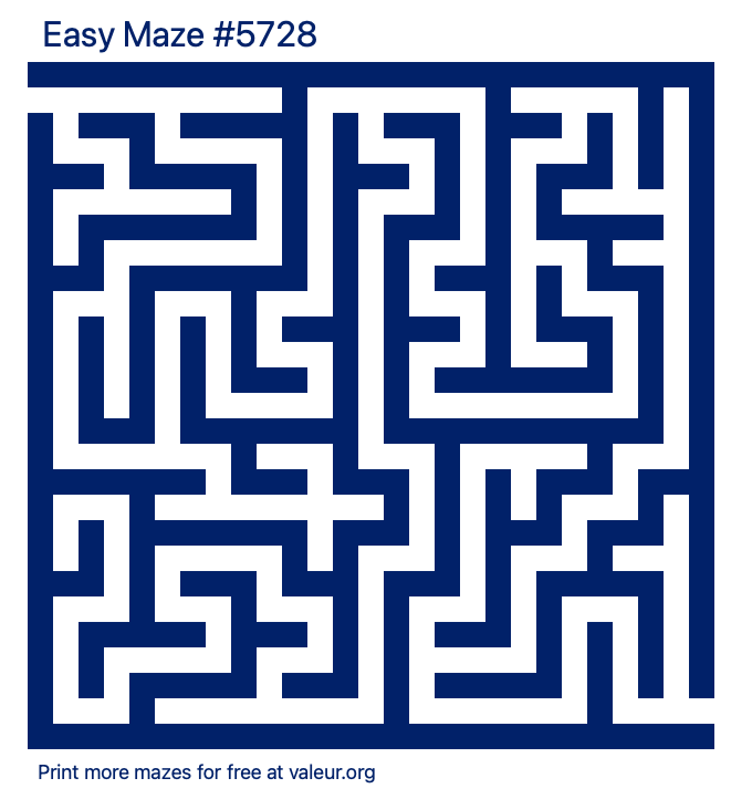 Free Printable Easy Maze number 5728