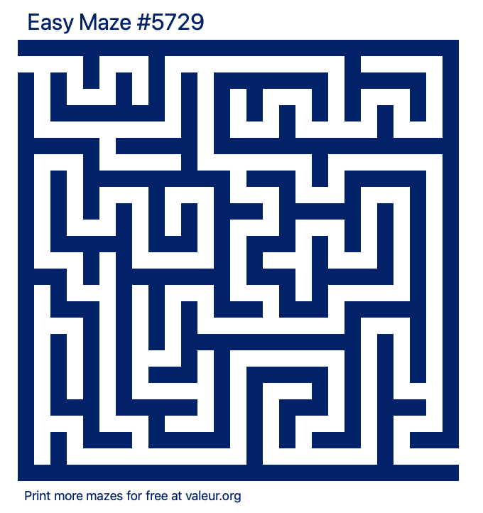 Free Printable Easy Maze number 5729