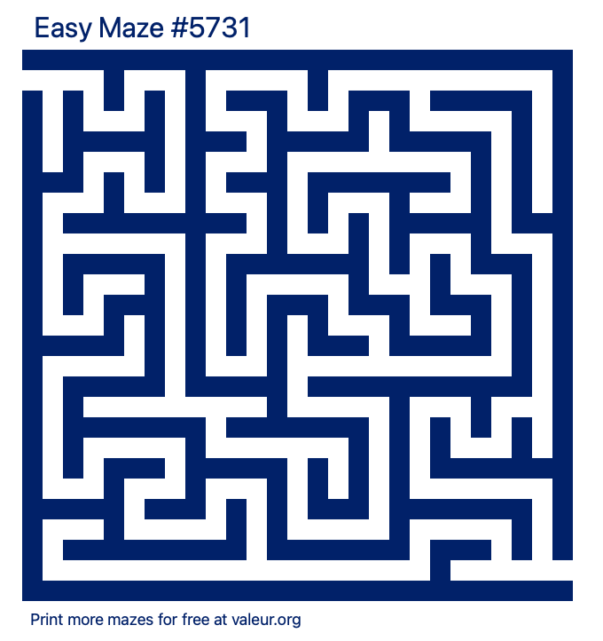 Free Printable Easy Maze number 5731