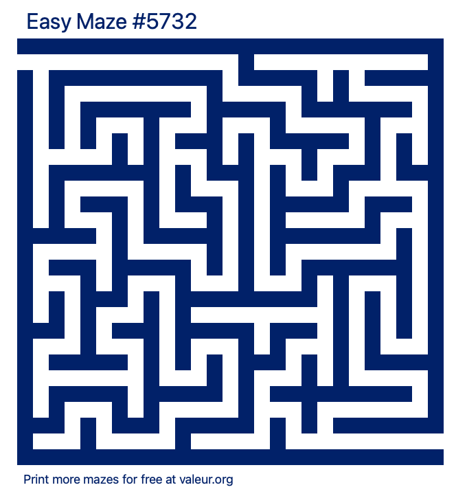 Free Printable Easy Maze number 5732