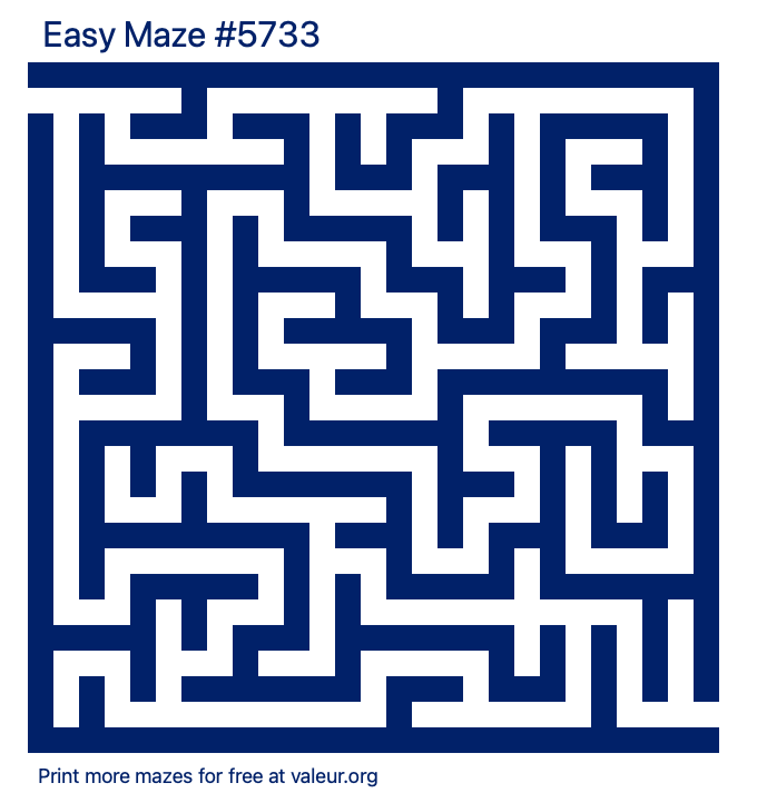 Free Printable Easy Maze number 5733