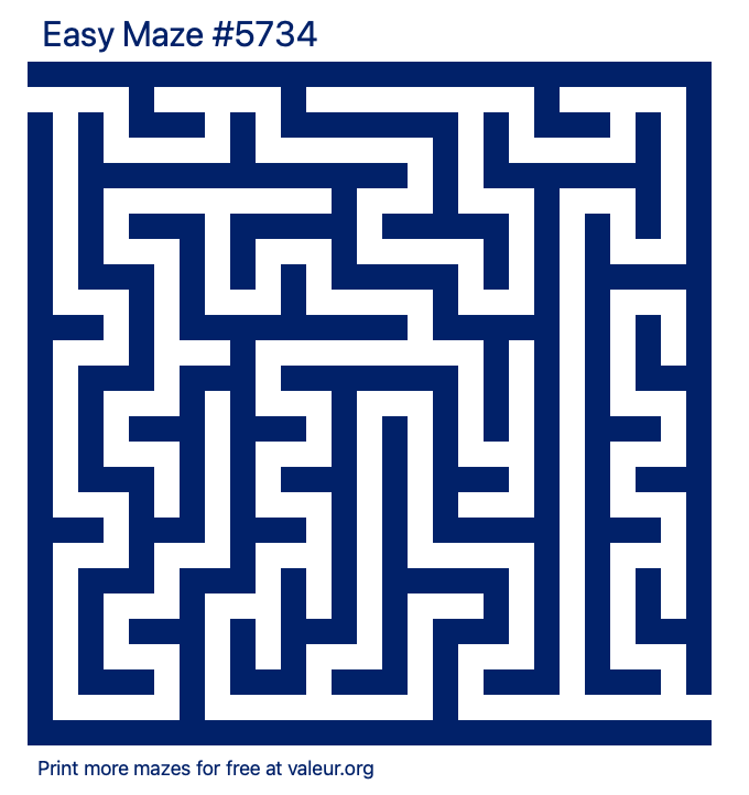 Free Printable Easy Maze number 5734