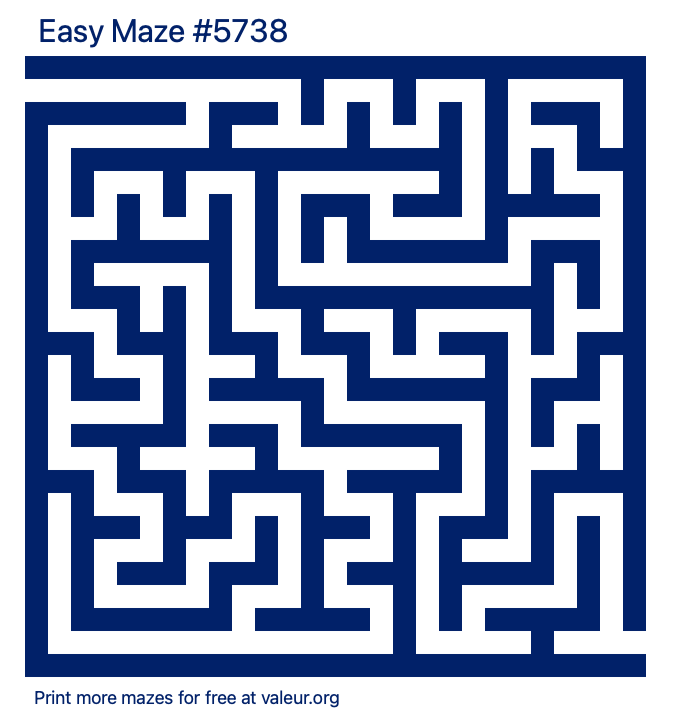 Free Printable Easy Maze number 5738