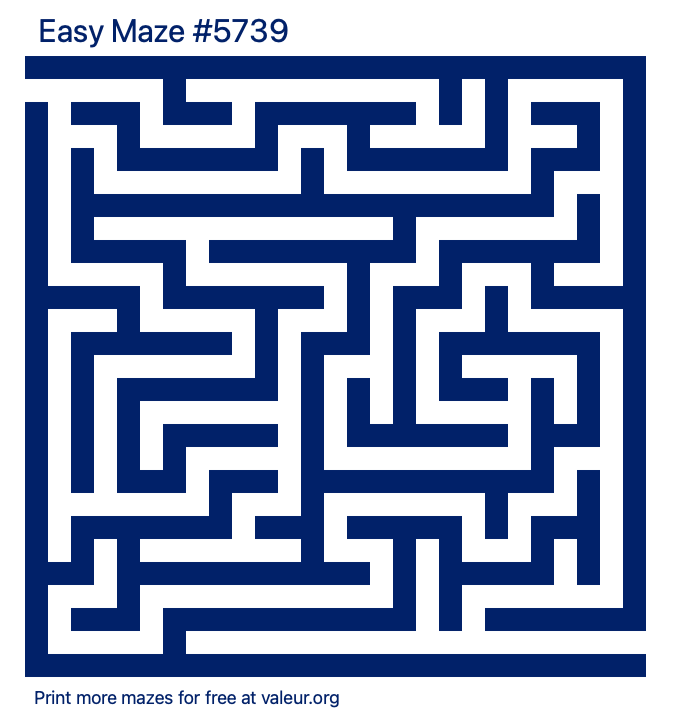 Free Printable Easy Maze number 5739