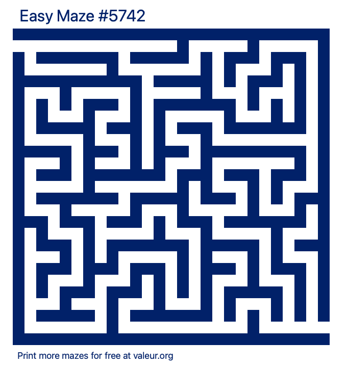 Free Printable Easy Maze number 5742