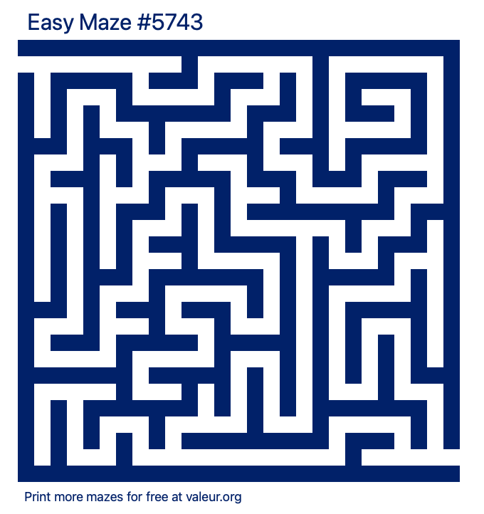 Free Printable Easy Maze number 5743