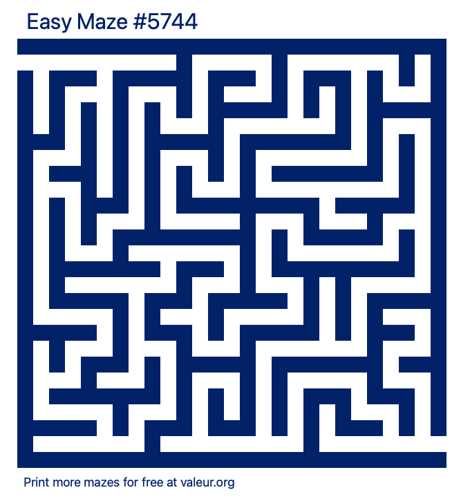 Free Printable Easy Maze number 5744