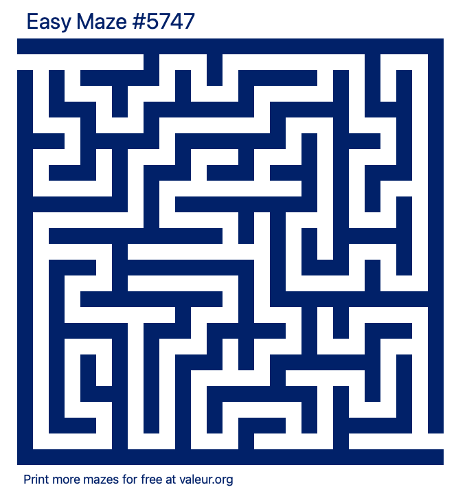 Free Printable Easy Maze number 5747