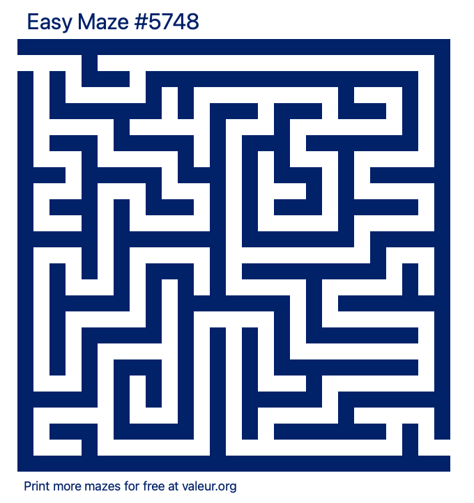 Free Printable Easy Maze number 5748