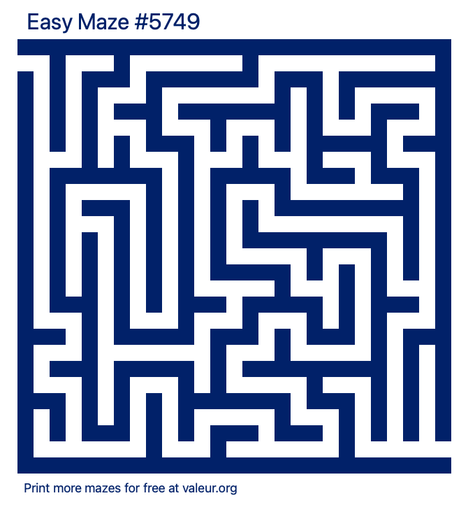 Free Printable Easy Maze number 5749