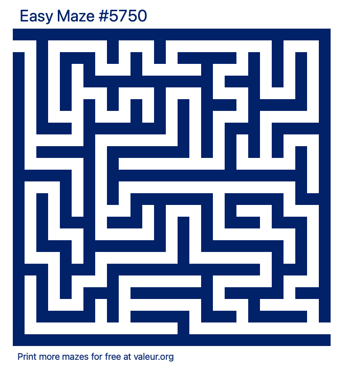 Free Printable Easy Maze number 5750