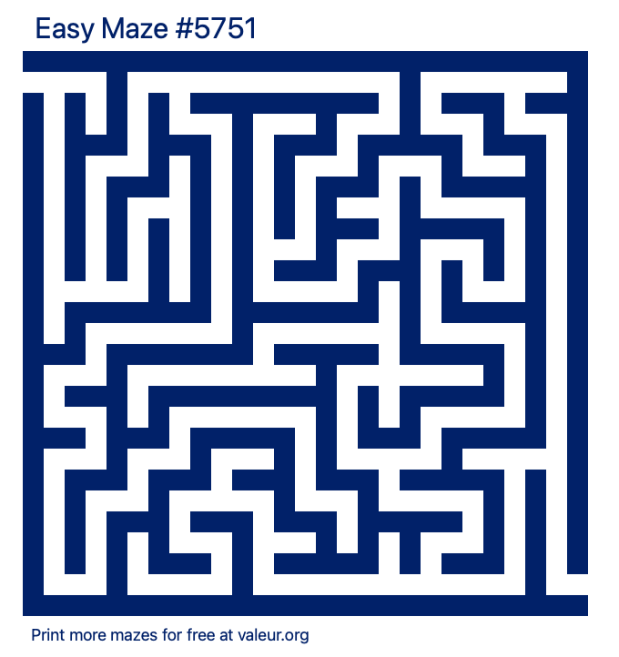 Free Printable Easy Maze number 5751