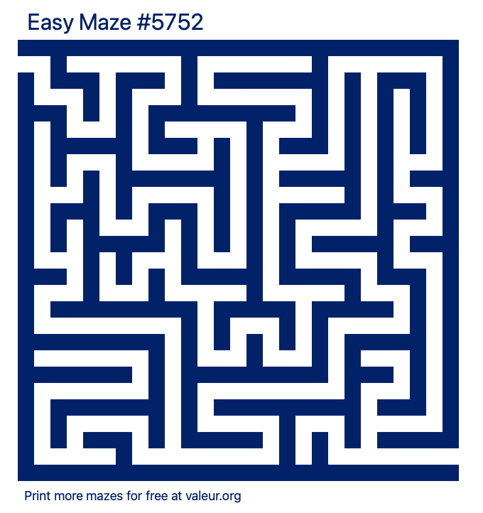 Free Printable Easy Maze number 5752