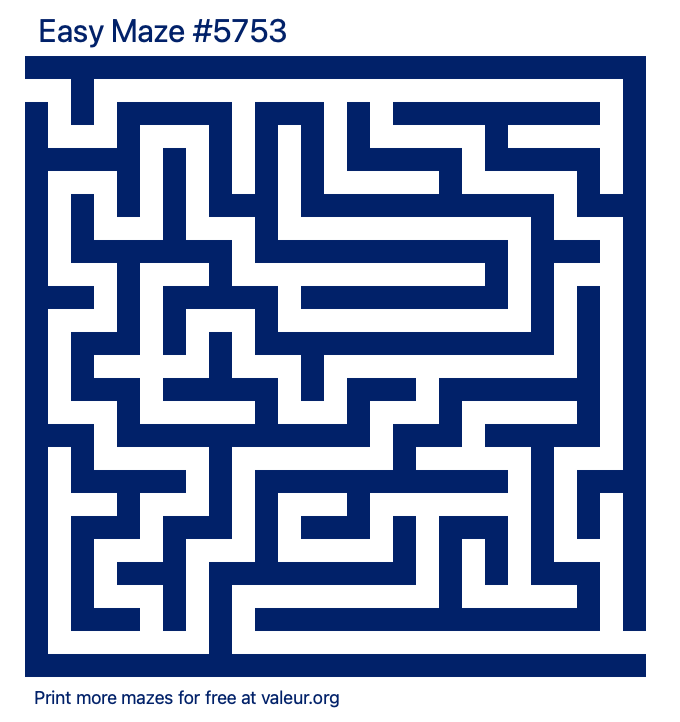 Free Printable Easy Maze number 5753