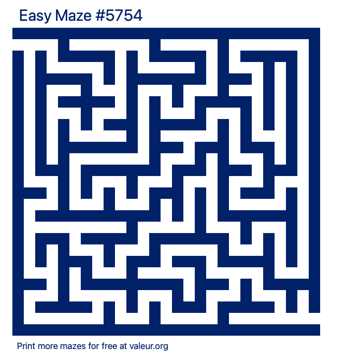 Free Printable Easy Maze number 5754