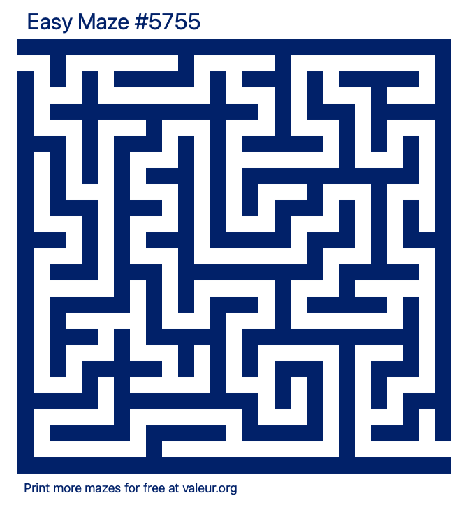 Free Printable Easy Maze number 5755