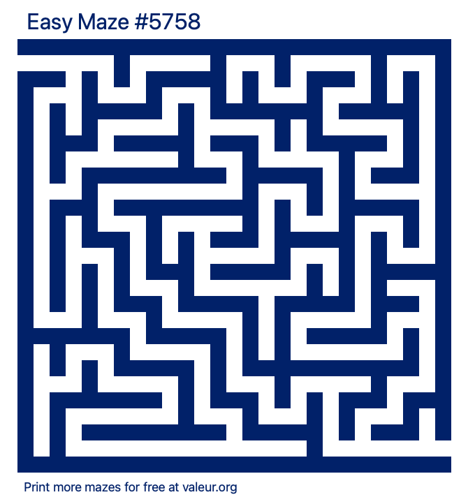 Free Printable Easy Maze number 5758