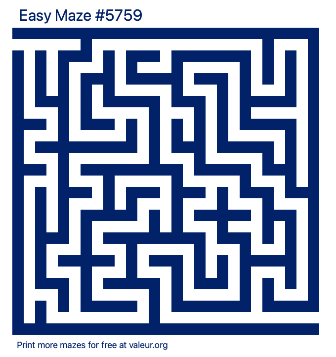 Free Printable Easy Maze number 5759