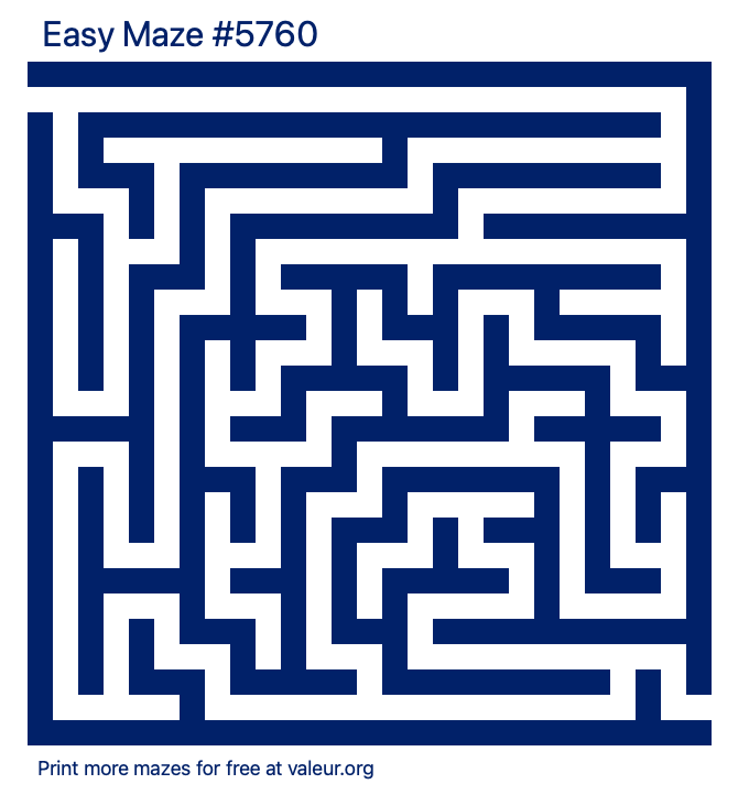 Free Printable Easy Maze number 5760