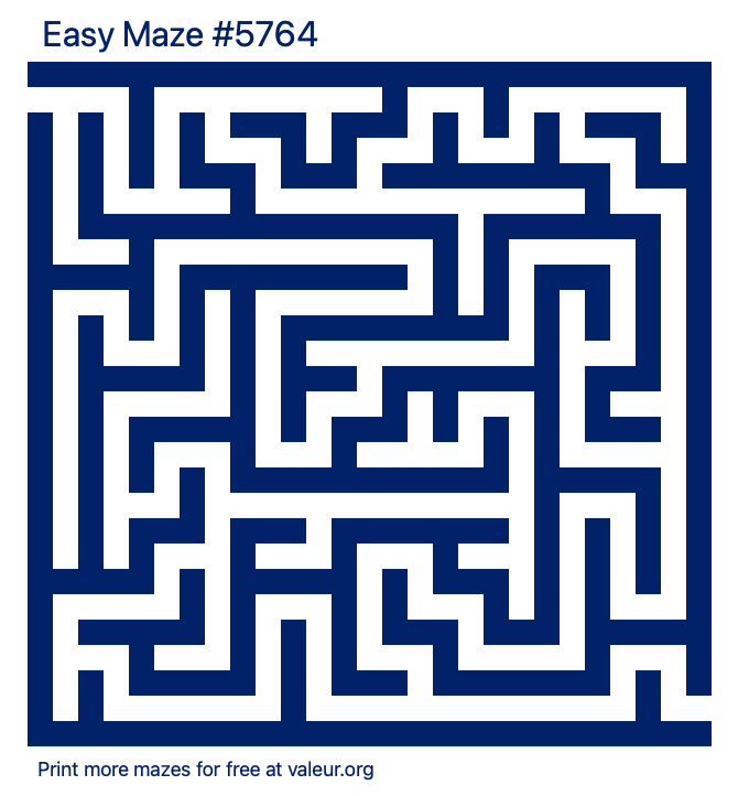 Free Printable Easy Maze number 5764