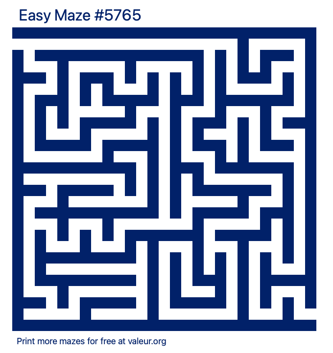 Free Printable Easy Maze number 5765