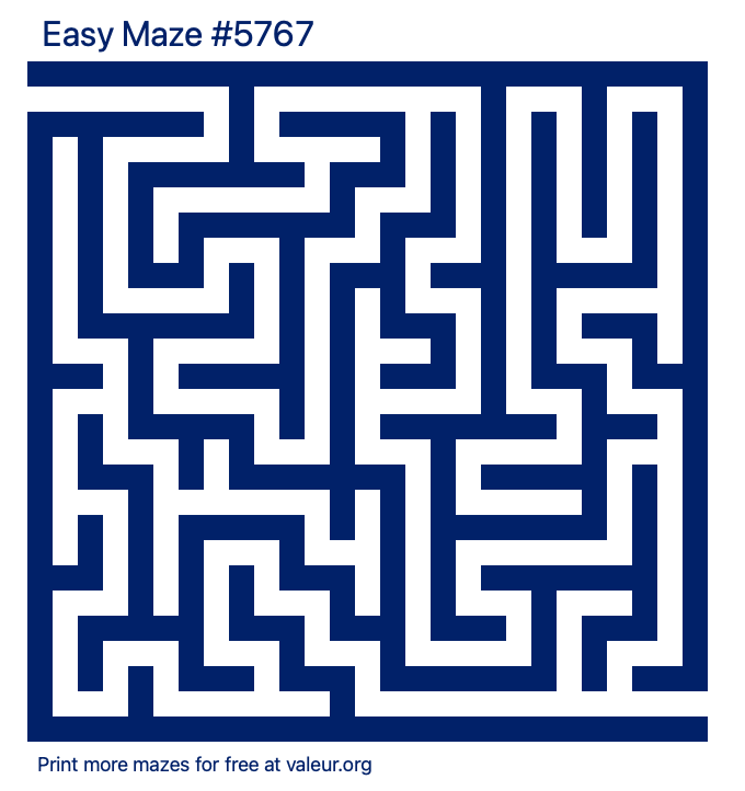 Free Printable Easy Maze number 5767