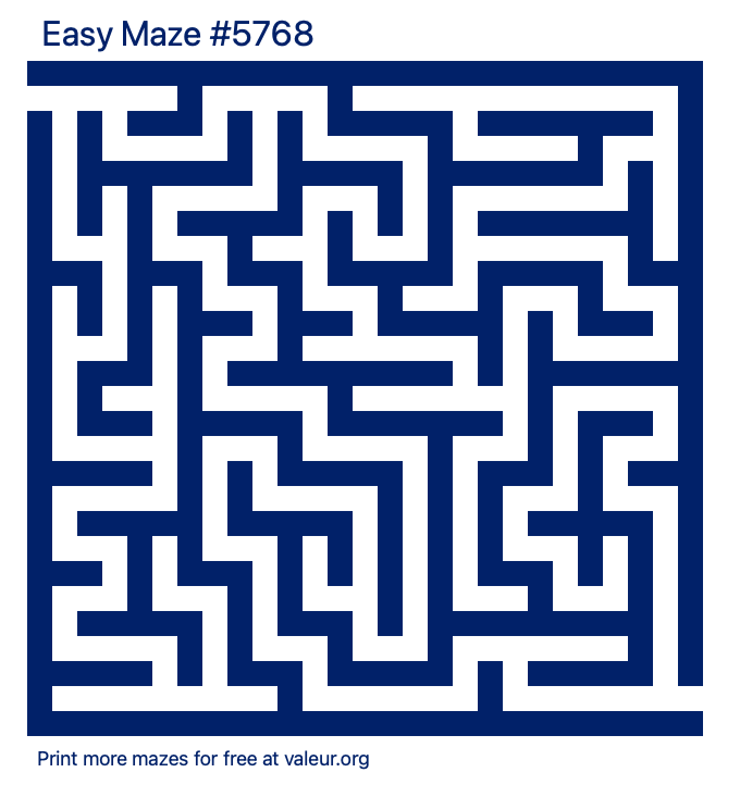 Free Printable Easy Maze number 5768