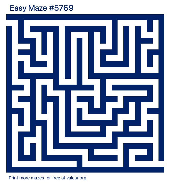 Free Printable Easy Maze number 5769