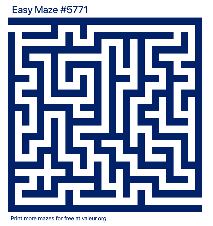 Free Printable Easy Maze number 5771