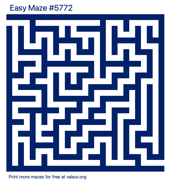 Free Printable Easy Maze number 5772