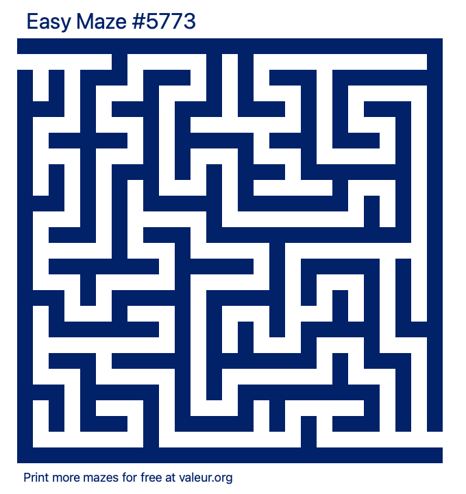 Free Printable Easy Maze number 5773