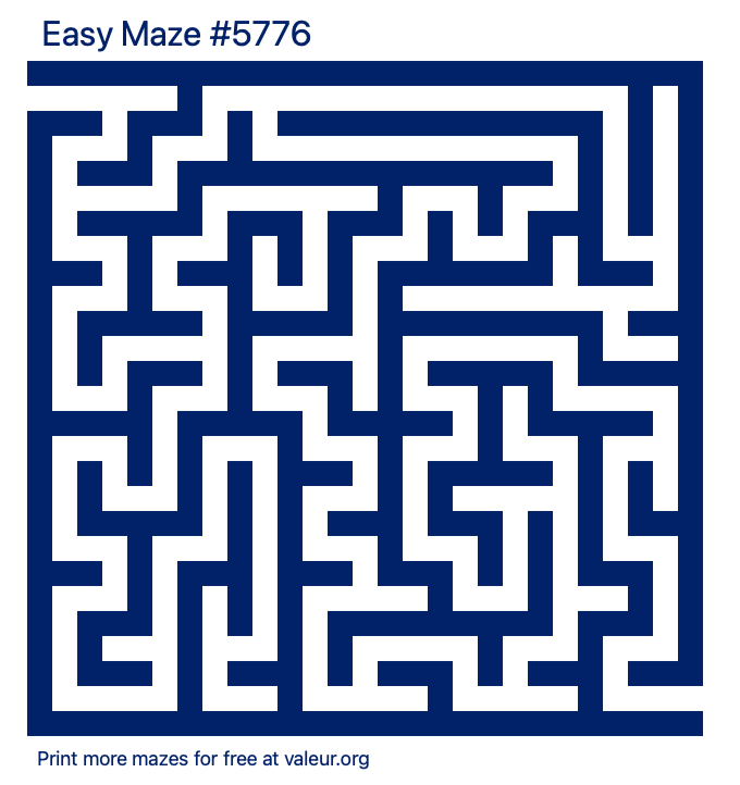 Free Printable Easy Maze number 5776