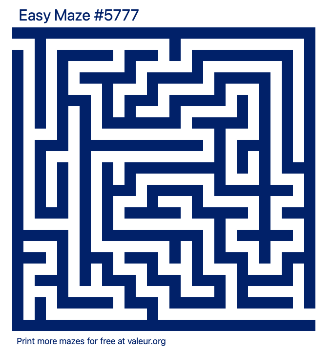 Free Printable Easy Maze number 5777