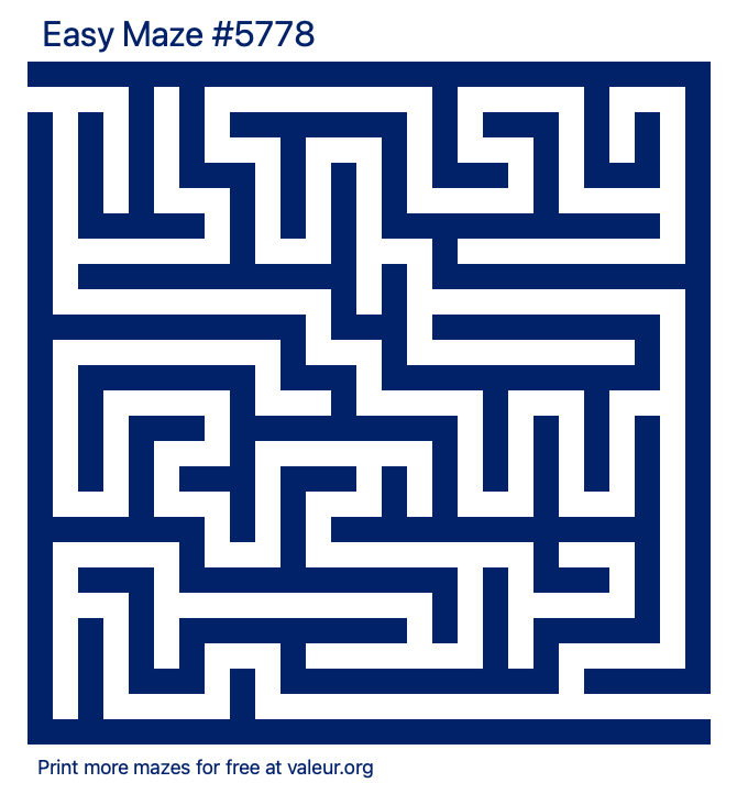 Free Printable Easy Maze number 5778