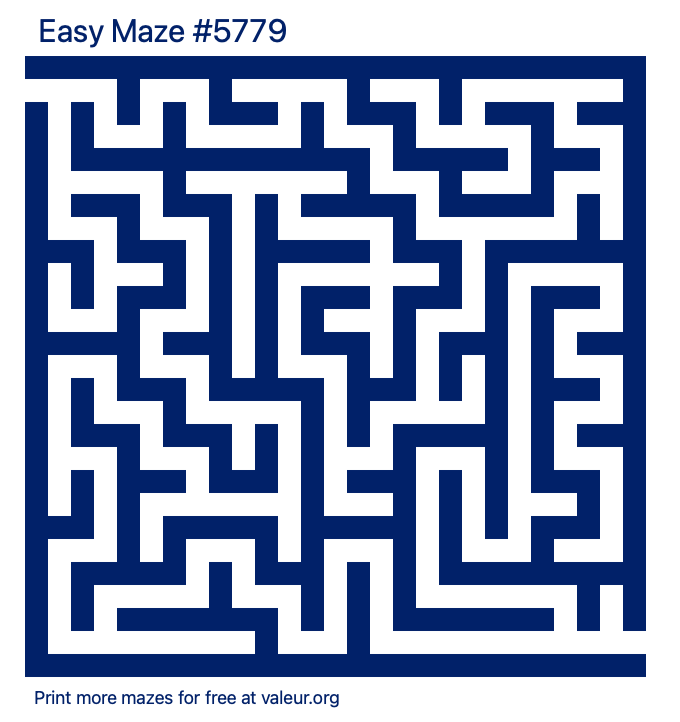 Free Printable Easy Maze number 5779